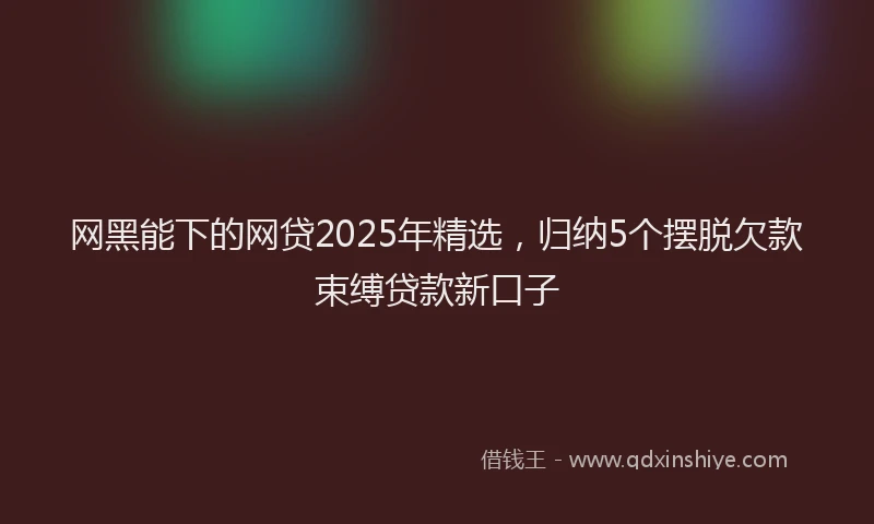网黑能下的网贷2025年精选，归纳5个摆脱欠款束缚贷款新口子