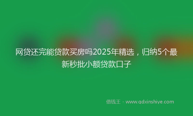 网贷还完能贷款买房吗2025年精选，归纳5个最新秒批小额贷款口子