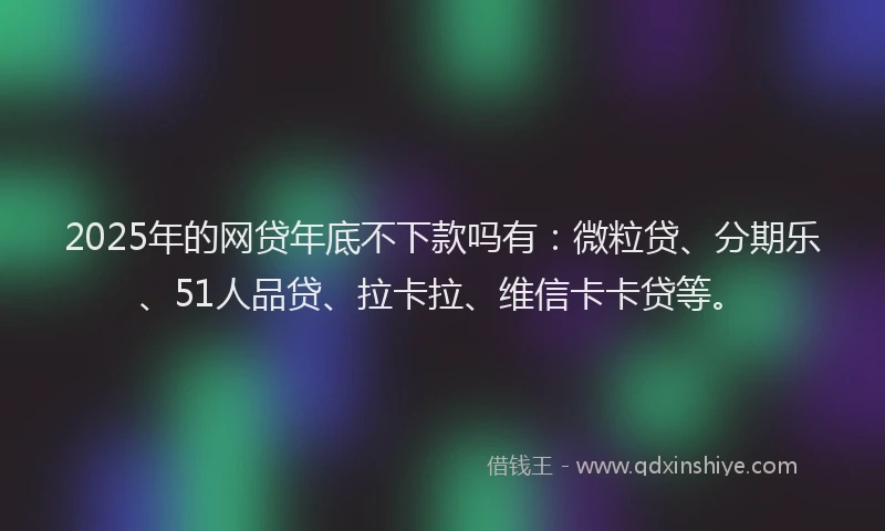 2025年的网贷年底不下款吗有：微粒贷、分期乐、51人品贷、拉卡拉、维信卡卡贷等。