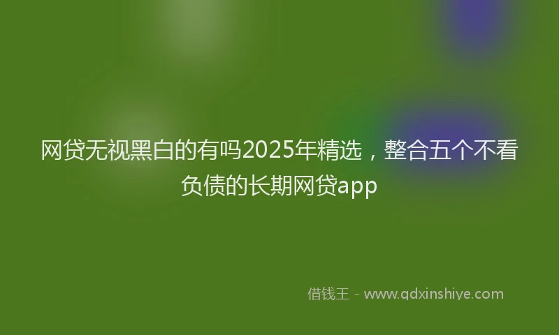网贷无视黑白的有吗2025年精选，整合五个不看负债的长期网贷app