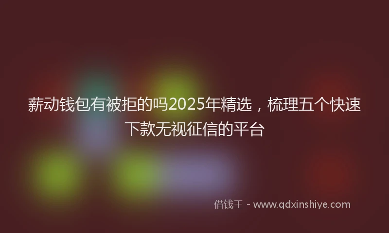 薪动钱包有被拒的吗2025年精选，梳理五个快速下款无视征信的平台
