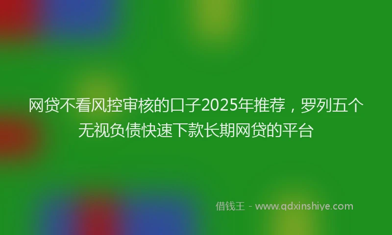 网贷不看风控审核的口子2025年推荐，罗列五个无视负债快速下款长期网贷的平台