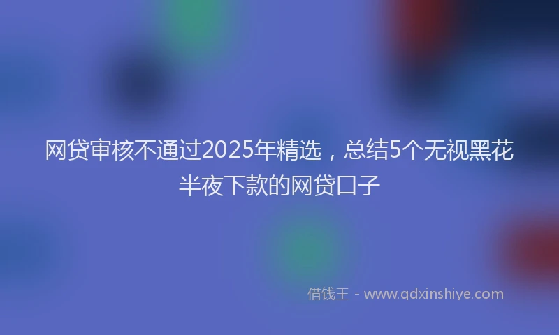 网贷审核不通过2025年精选，总结5个无视黑花半夜下款的网贷口子