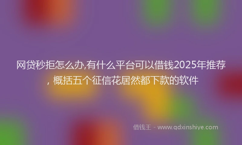 网贷秒拒怎么办,有什么平台可以借钱2025年推荐，概括五个征信花居然都下款的软件