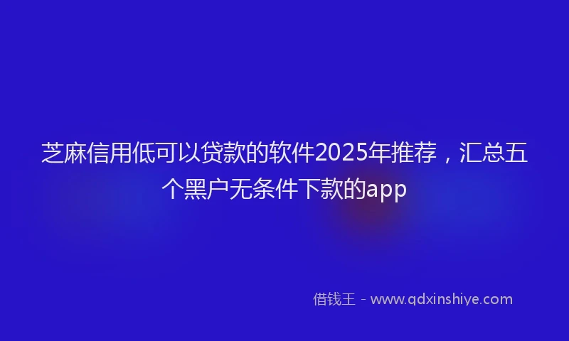 芝麻信用低可以贷款的软件2025年推荐，汇总五个黑户无条件下款的app