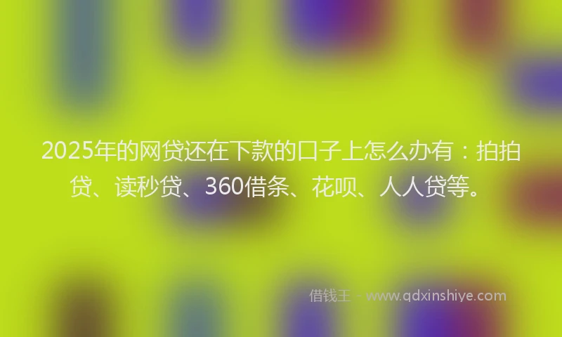 2025年的网贷还在下款的口子上怎么办有：拍拍贷、读秒贷、360借条、花呗、人人贷等。