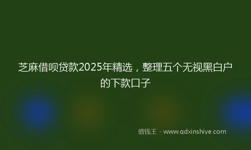 芝麻借呗贷款2025年精选，整理五个无视黑白户的下款口子
