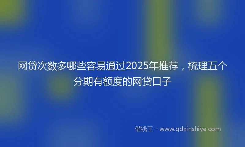 网贷次数多哪些容易通过2025年推荐，梳理五个分期有额度的网贷口子
