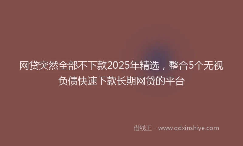 网贷突然全部不下款2025年精选，整合5个无视负债快速下款长期网贷的平台