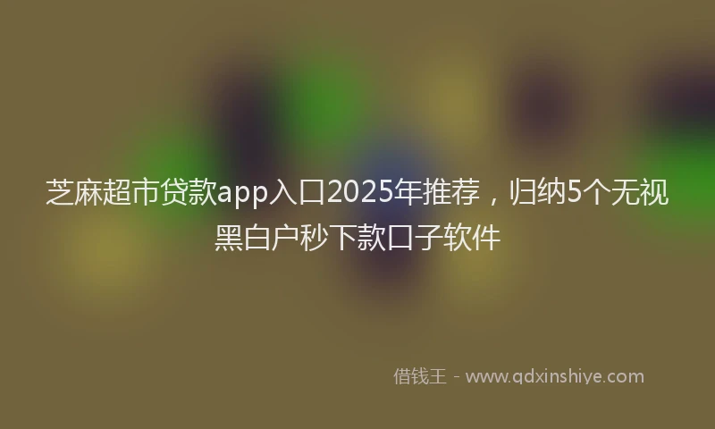 芝麻超市贷款app入口2025年推荐，归纳5个无视黑白户秒下款口子软件