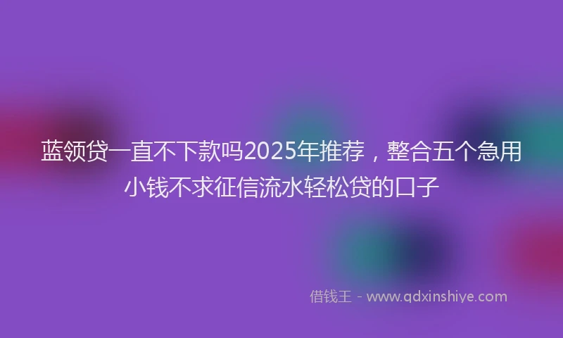 蓝领贷一直不下款吗2025年推荐，整合五个急用小钱不求征信流水轻松贷的口子