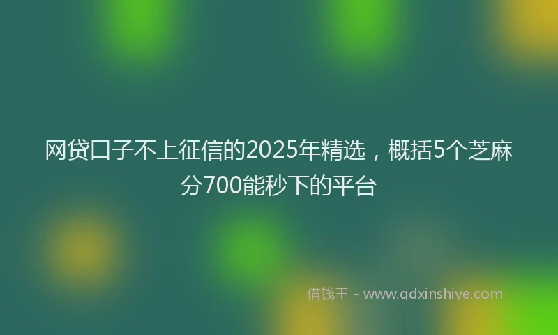 网贷口子不上征信的2025年精选，概括5个芝麻分700能秒下的平台