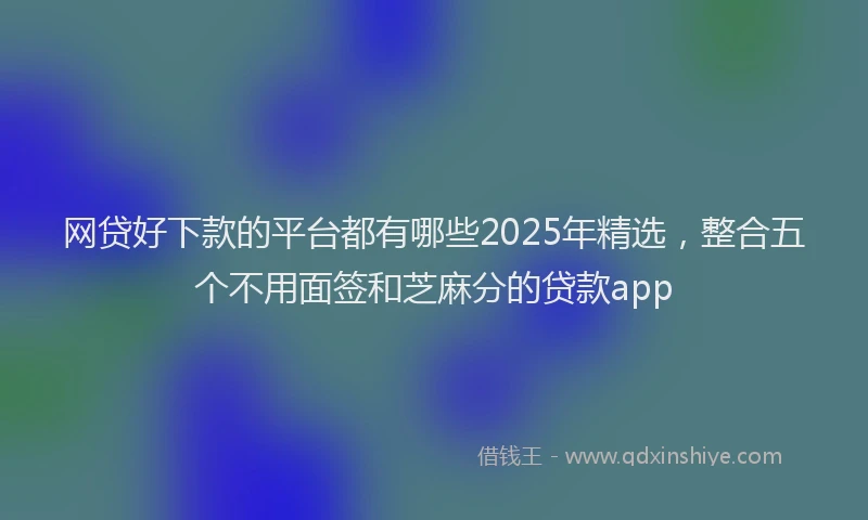 网贷好下款的平台都有哪些2025年精选，整合五个不用面签和芝麻分的贷款app