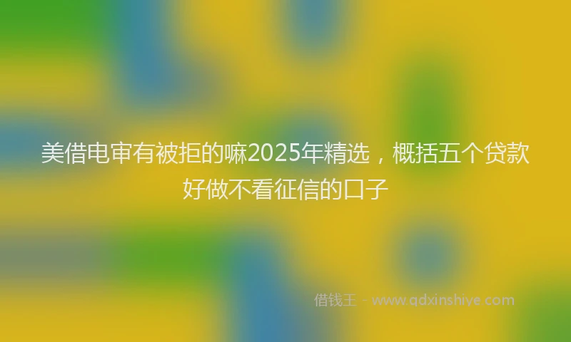 美借电审有被拒的嘛2025年精选，概括五个贷款好做不看征信的口子