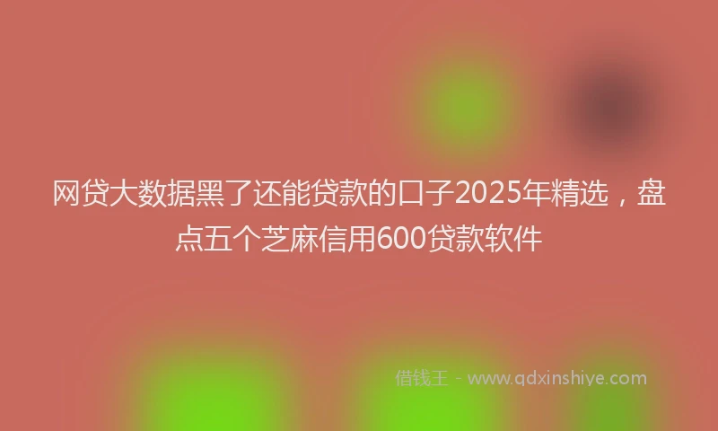 网贷大数据黑了还能贷款的口子2025年精选，盘点五个芝麻信用600贷款软件