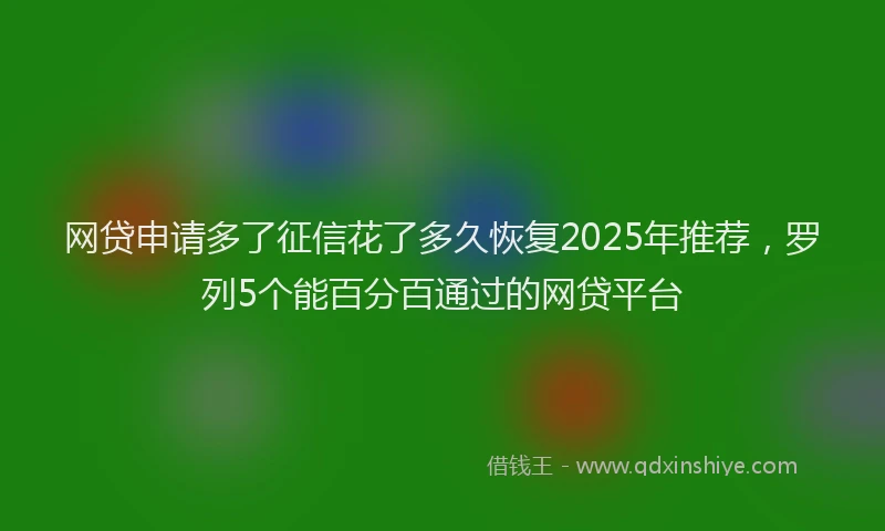 网贷申请多了征信花了多久恢复2025年推荐，罗列5个能百分百通过的网贷平台