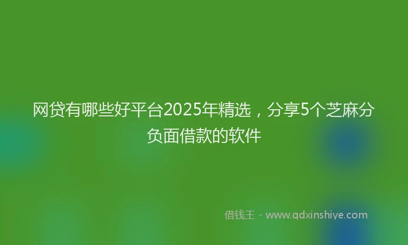 网贷有哪些好平台2025年精选，分享5个芝麻分负面借款的软件