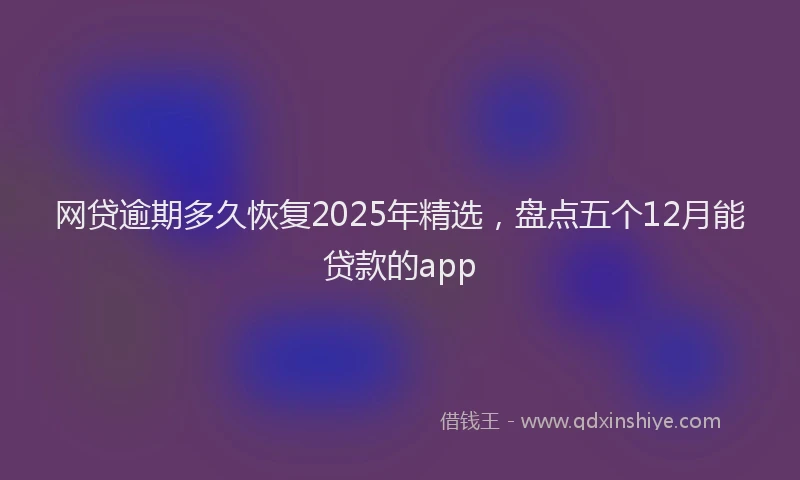 网贷逾期多久恢复2025年精选，盘点五个12月能贷款的app