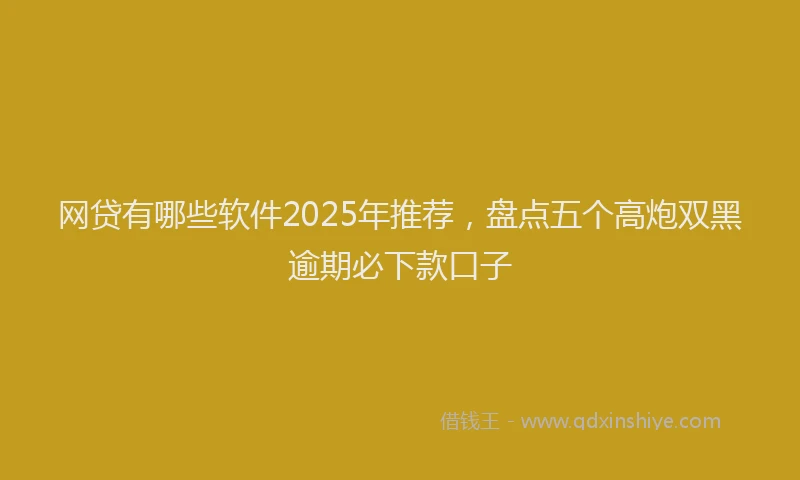 网贷有哪些软件2025年推荐，盘点五个高炮双黑逾期必下款口子
