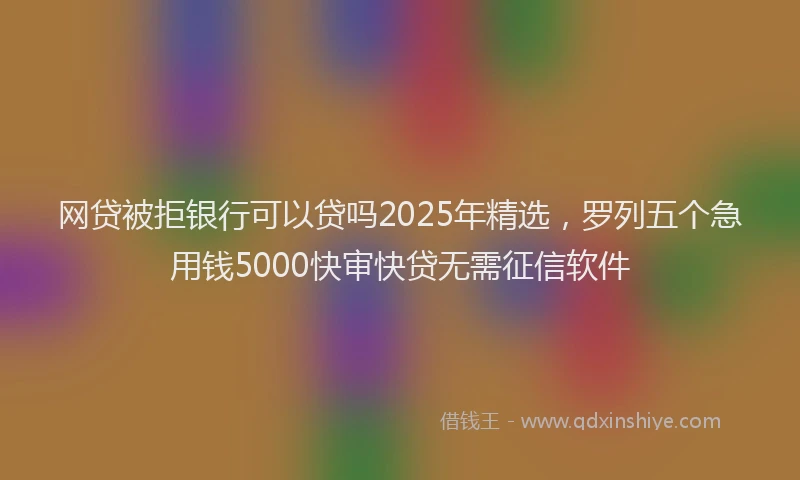 网贷被拒银行可以贷吗2025年精选，罗列五个急用钱5000快审快贷无需征信软件