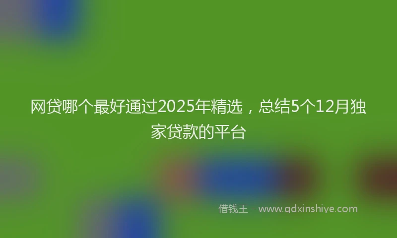 网贷哪个最好通过2025年精选，总结5个12月独家贷款的平台