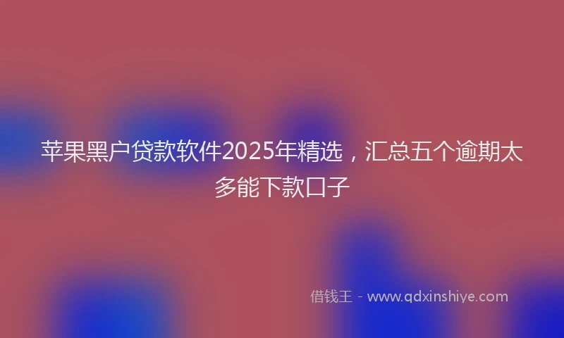 苹果黑户贷款软件2025年精选，汇总五个逾期太多能下款口子