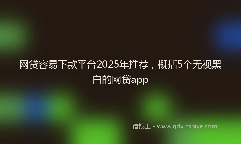 网贷容易下款平台2025年推荐，概括5个无视黑白的网贷app