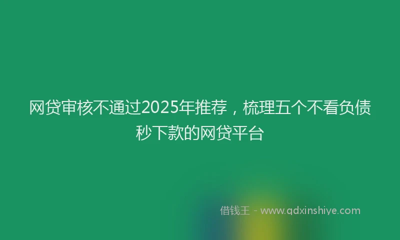 网贷审核不通过2025年推荐，梳理五个不看负债秒下款的网贷平台