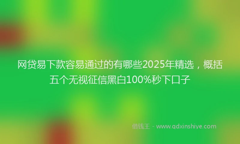网贷易下款容易通过的有哪些2025年精选，概括五个无视征信黑白100%秒下口子