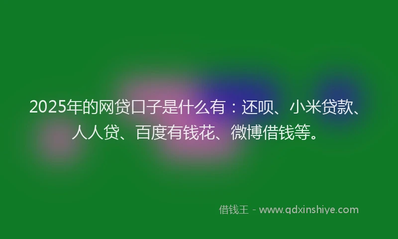 2025年的网贷口子是什么有：还呗、小米贷款、人人贷、百度有钱花、微博借钱等。