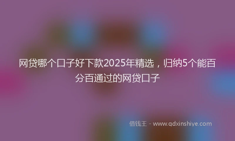网贷哪个口子好下款2025年精选，归纳5个能百分百通过的网贷口子