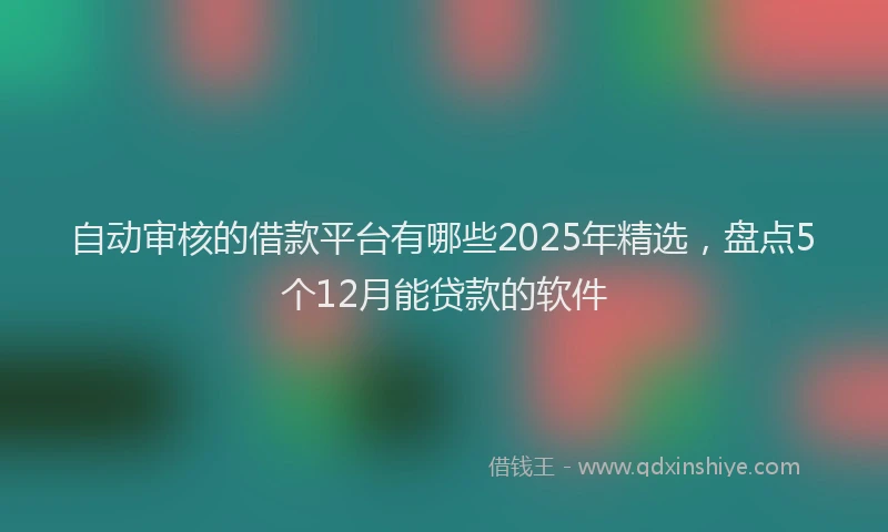 自动审核的借款平台有哪些2025年精选，盘点5个12月能贷款的软件