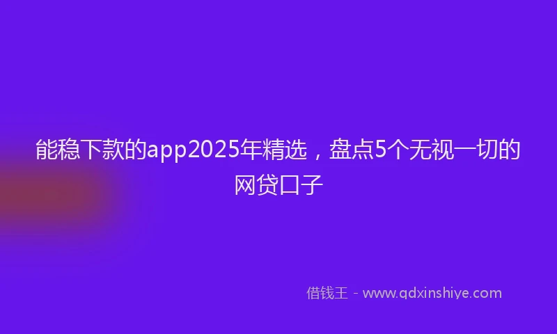 能稳下款的app2025年精选，盘点5个无视一切的网贷口子