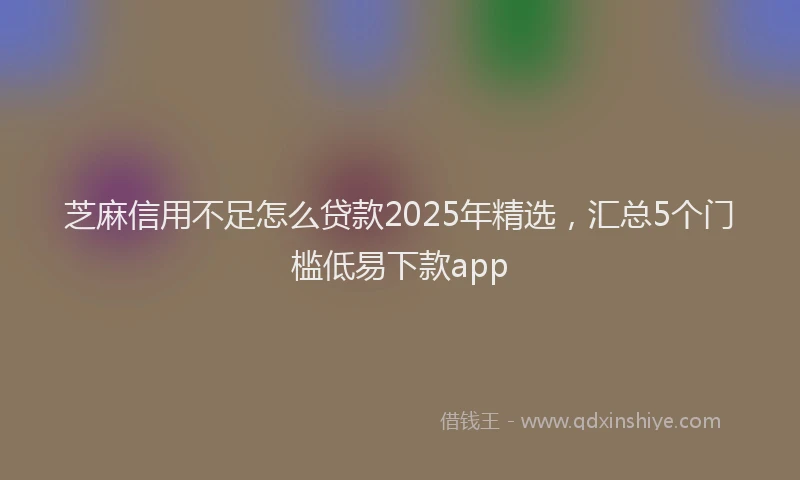 芝麻信用不足怎么贷款2025年精选，汇总5个门槛低易下款app