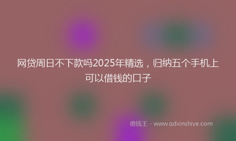 网贷周日不下款吗2025年精选，归纳五个手机上可以借钱的口子