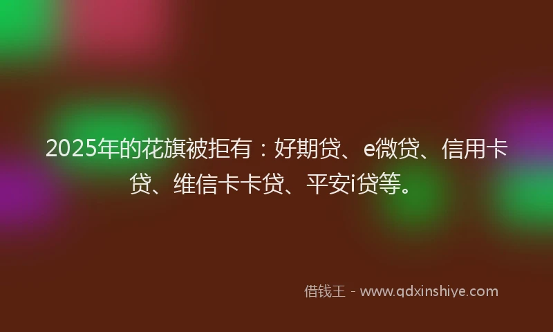 2025年的花旗被拒有：好期贷、e微贷、信用卡贷、维信卡卡贷、平安i贷等。