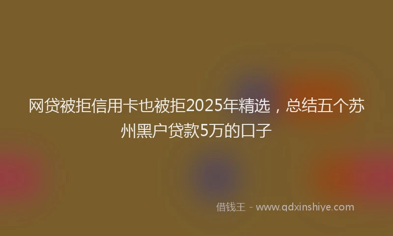 网贷被拒信用卡也被拒2025年精选，总结五个苏州黑户贷款5万的口子