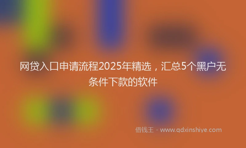 网贷入口申请流程2025年精选，汇总5个黑户无条件下款的软件