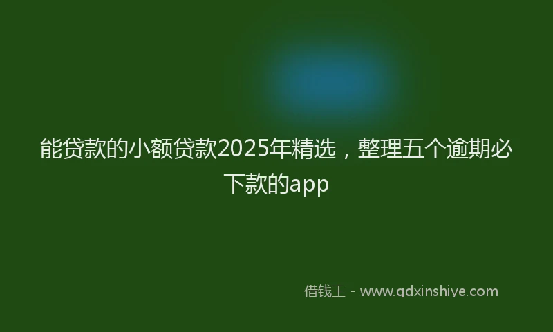 能贷款的小额贷款2025年精选，整理五个逾期必下款的app