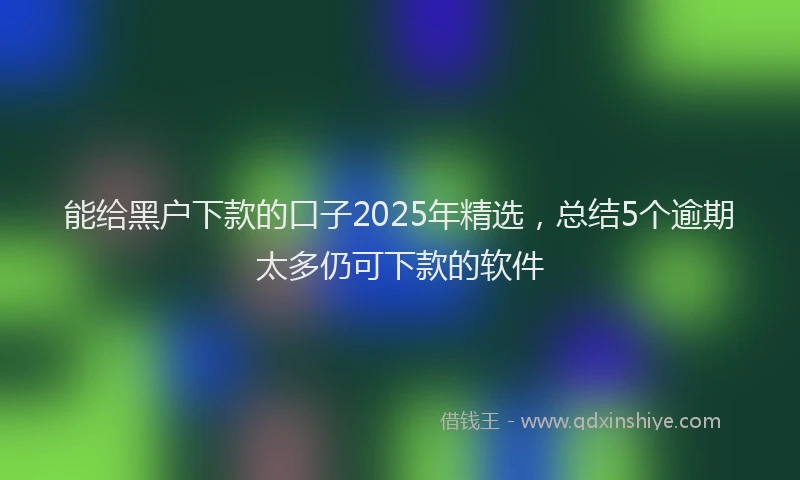 能给黑户下款的口子2025年精选，总结5个逾期太多仍可下款的软件