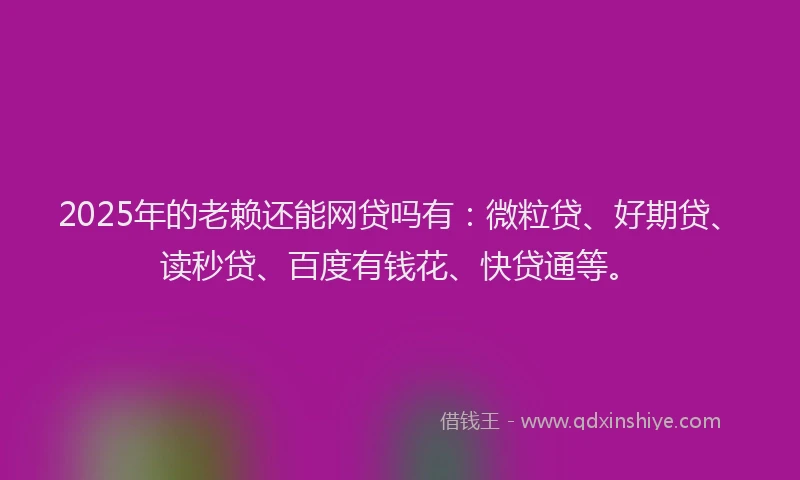 2025年的老赖还能网贷吗有：微粒贷、好期贷、读秒贷、百度有钱花、快贷通等。