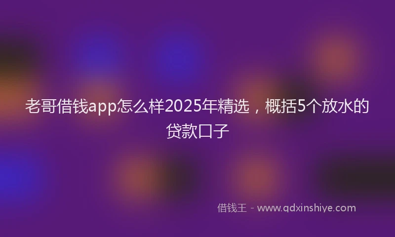 老哥借钱app怎么样2025年精选，概括5个放水的贷款口子