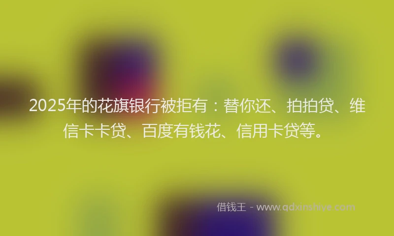 2025年的花旗银行被拒有：替你还、拍拍贷、维信卡卡贷、百度有钱花、信用卡贷等。