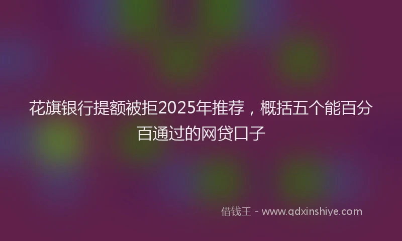 花旗银行提额被拒2025年推荐，概括五个能百分百通过的网贷口子