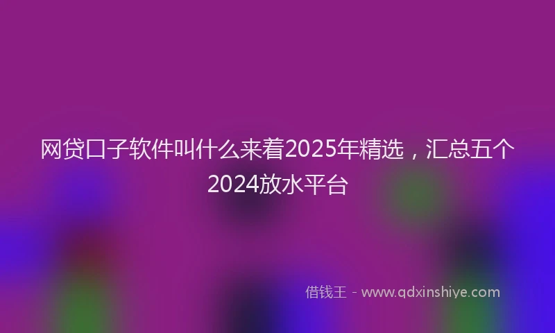 网贷口子软件叫什么来着2025年精选，汇总五个2024放水平台