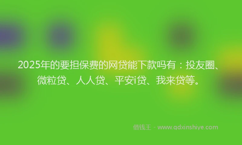 2025年的要担保费的网贷能下款吗有：投友圈、微粒贷、人人贷、平安i贷、我来贷等。
