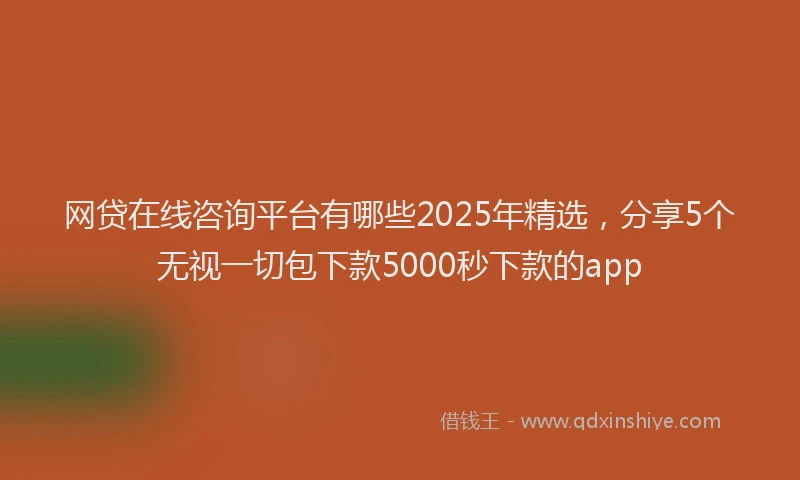 网贷在线咨询平台有哪些2025年精选，分享5个无视一切包下款5000秒下款的app