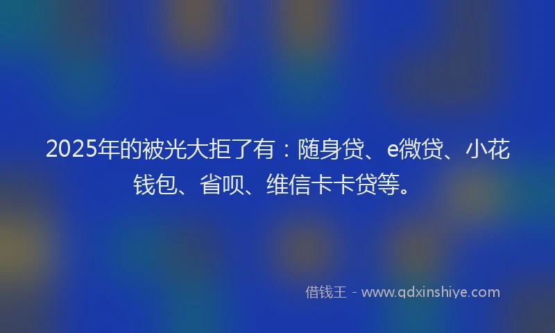 2025年的被光大拒了有：随身贷、e微贷、小花钱包、省呗、维信卡卡贷等。