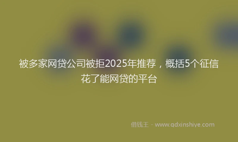 被多家网贷公司被拒2025年推荐，概括5个征信花了能网贷的平台