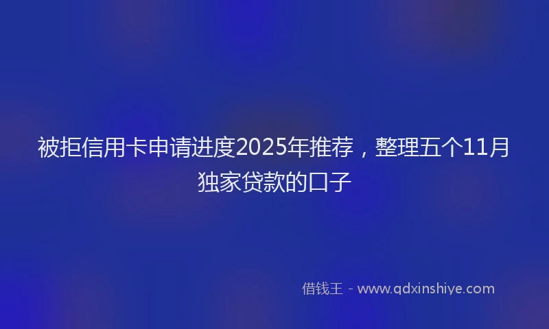 被拒信用卡申请进度2025年推荐，整理五个11月独家贷款的口子